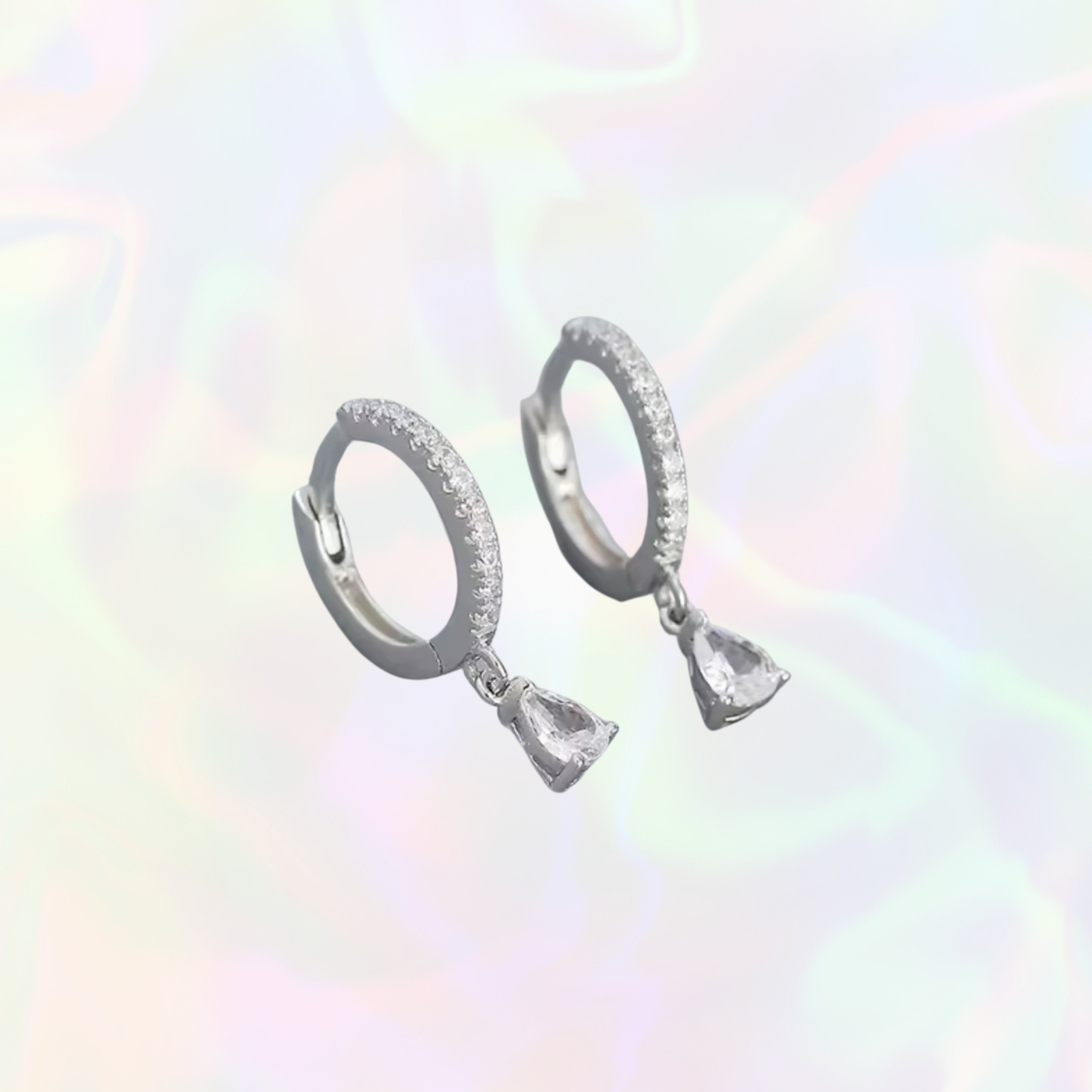 Usha Earrings - Silver & White