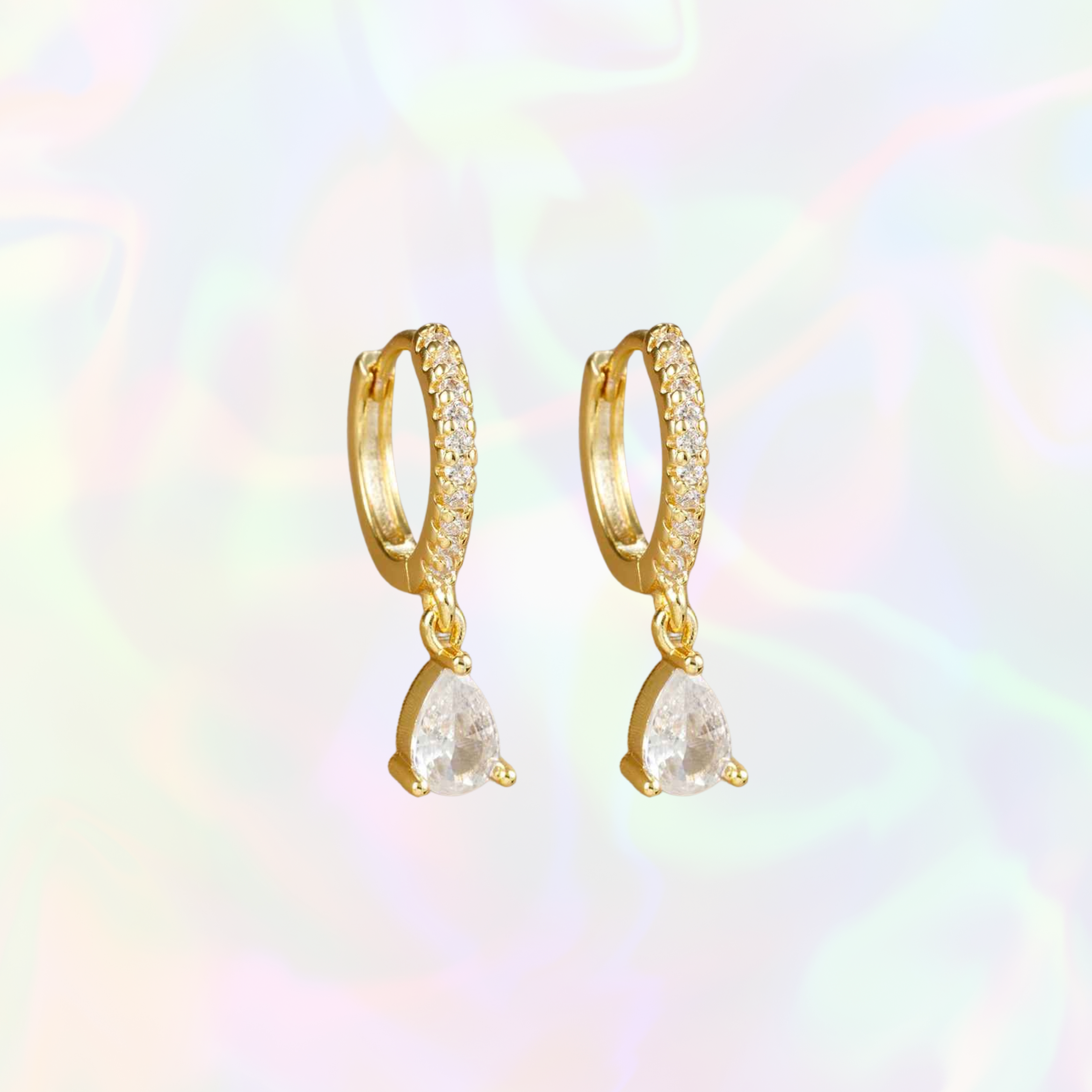 Usha Earrings - Gold & White