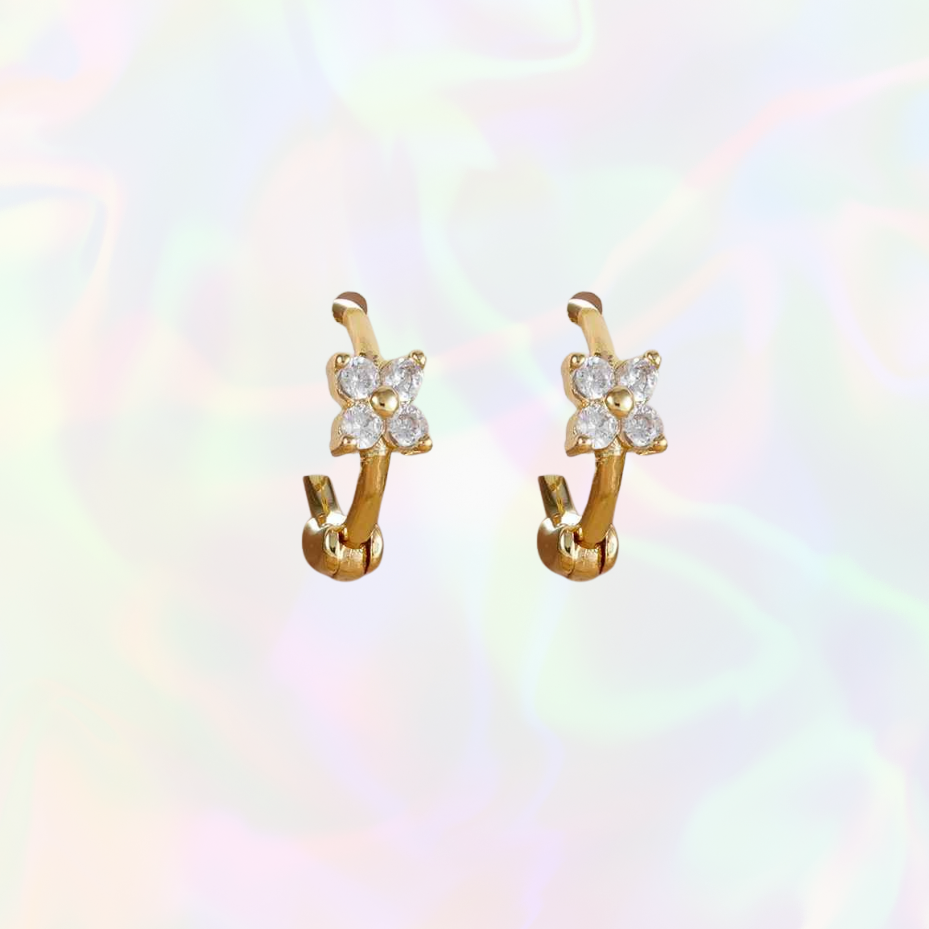 Ama Earrings - Gold & White