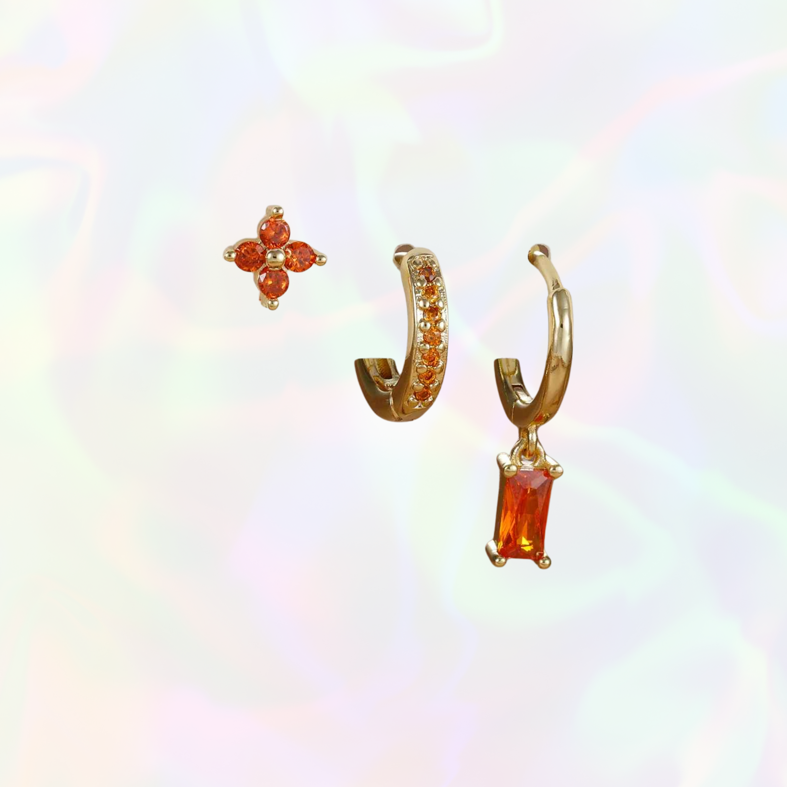 Neha Earrings - Orange