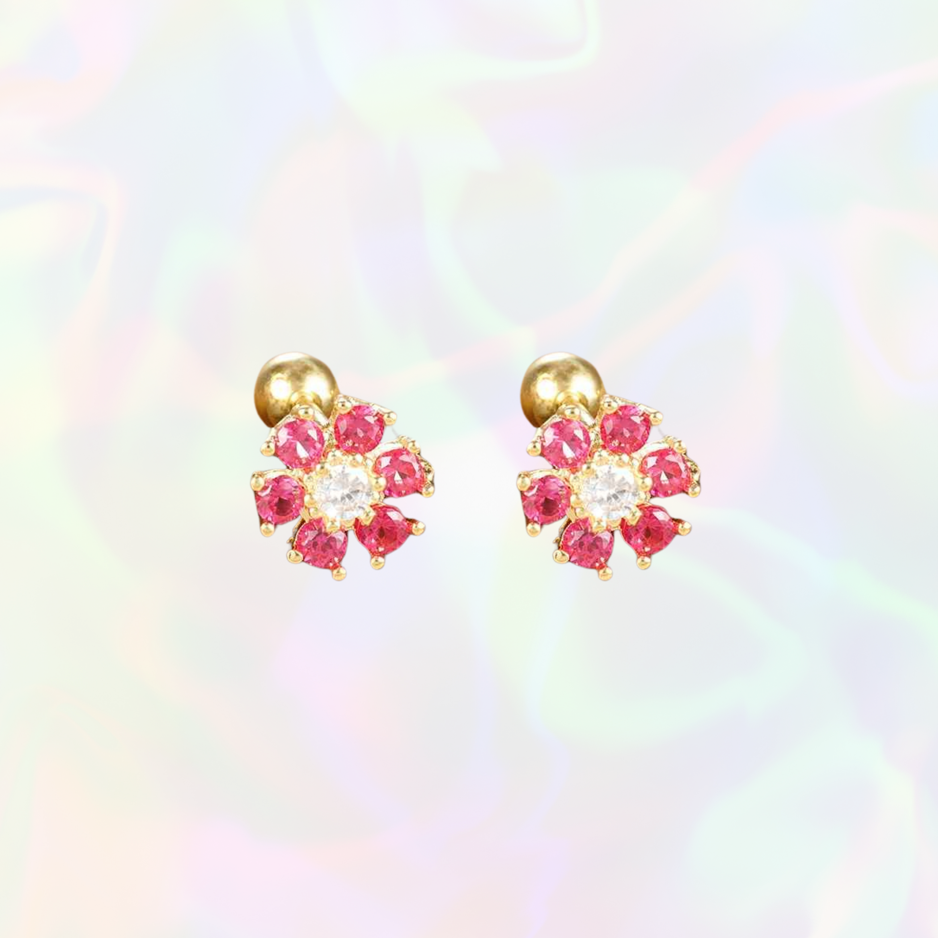 Sanne Studs (1pcs) - Dark Pink