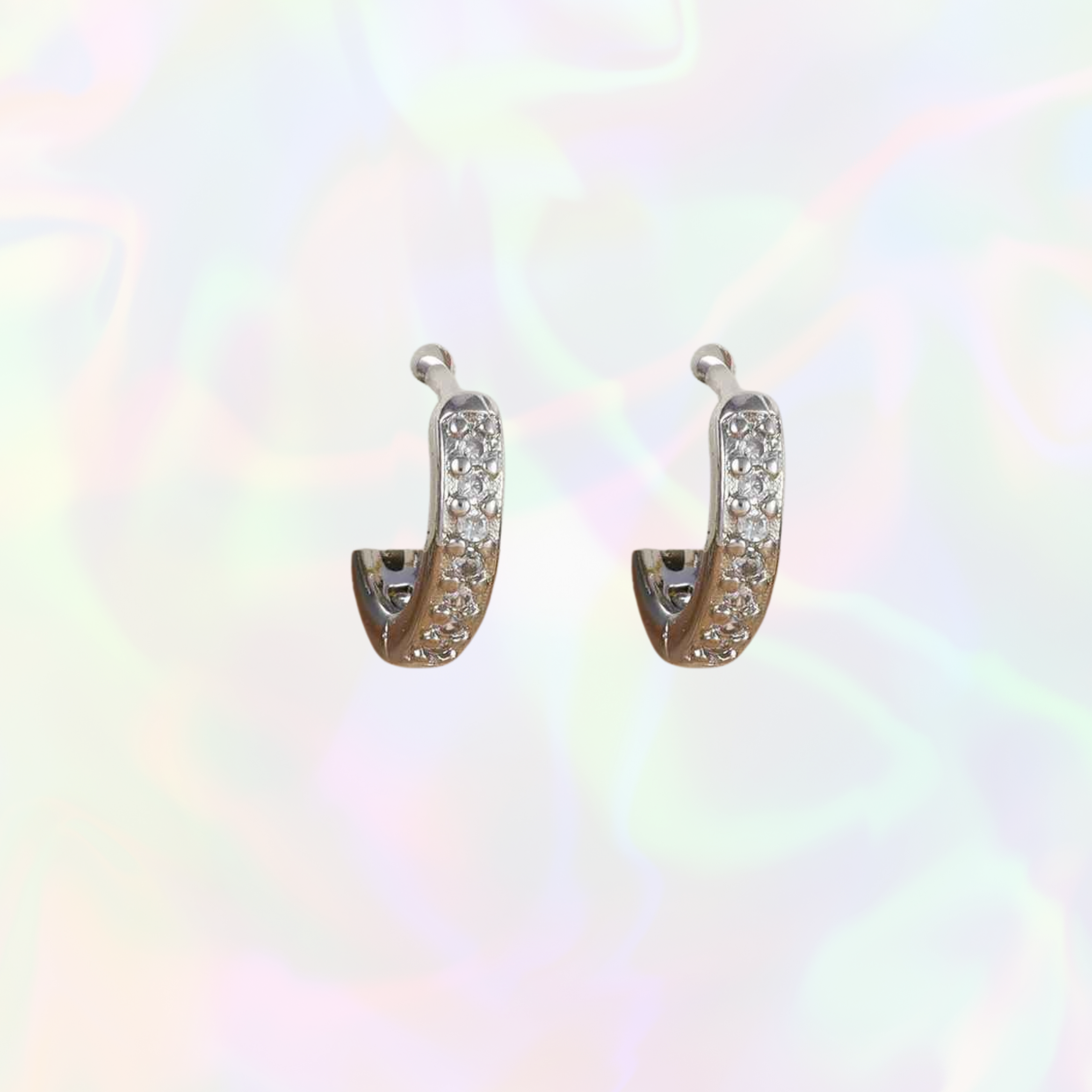 Neha Earrings - Silver & White