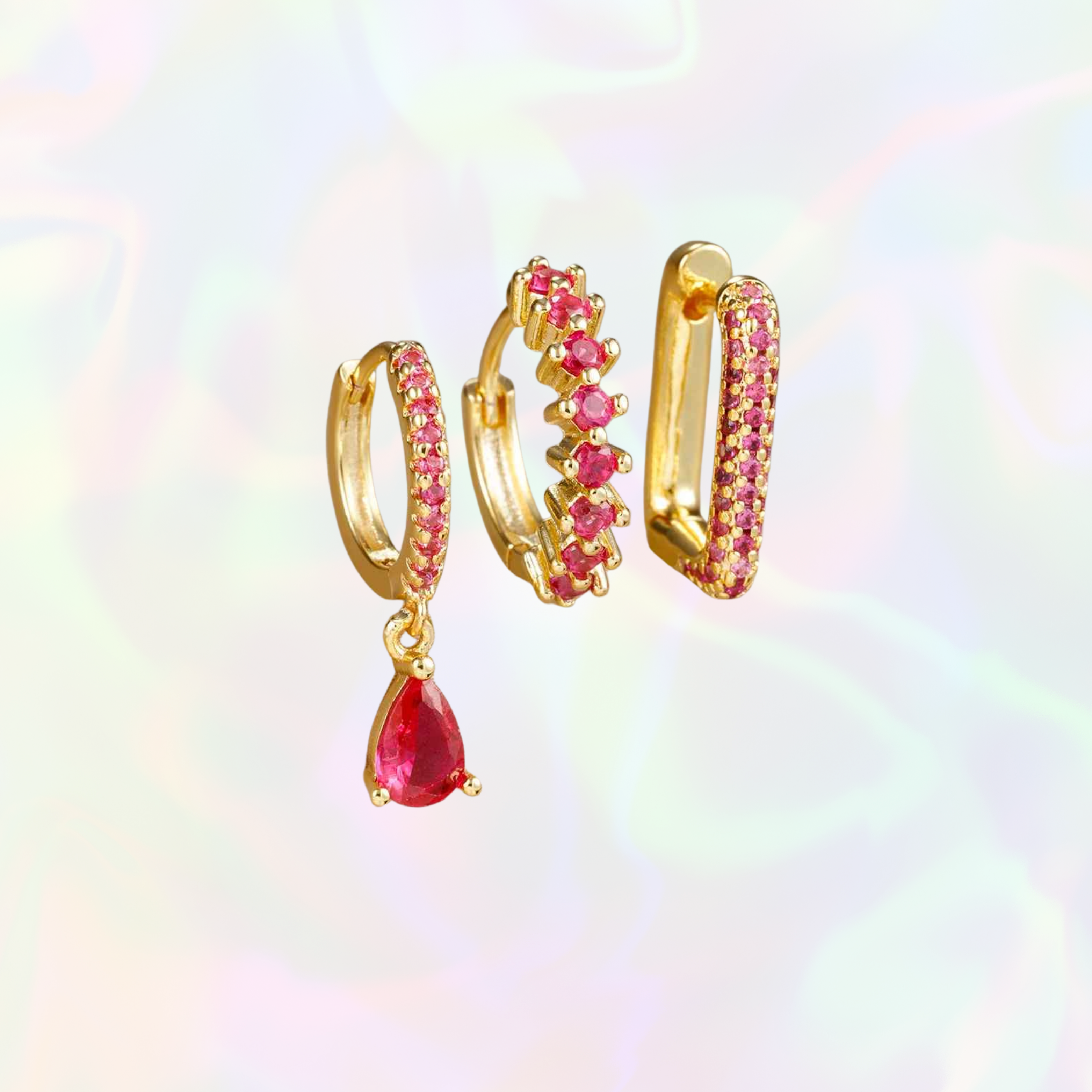 Usha Earrings - Dark Pink